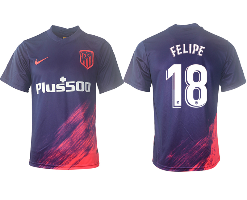 Men 2021-2022 Club Atletico Madrid away aaa version purple #18 Soccer Jersey
